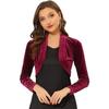 Women S Long Sleeve Velvet Open Front Short Cardigan For Cocktail Party