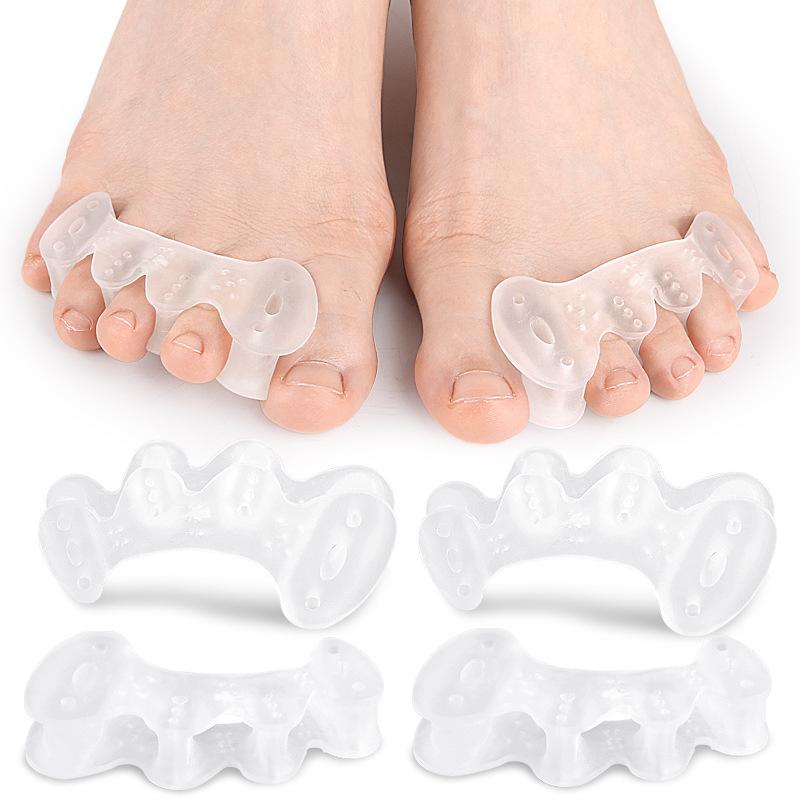1 Paar Zehenspreizer mit Löchern korrigieren Fuß- und Hallux-valgus-Schmerzen, Plantarfasziitis und verbessern die funktionelle Beweglichkeit.