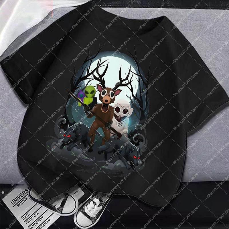 Hra 99 Nocí v Lesích Dětské Bavlněné Tričko Chlapec Krátký Rukáv Horní Díly Letní Ležérní Módní Tričko Oblečení Děti Anime Tričko