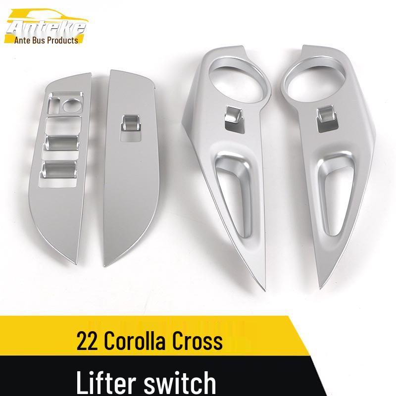 Compatible with 22 Corolla Ruifang models: Window Switch Decorative Frame and Armrest Sticker.