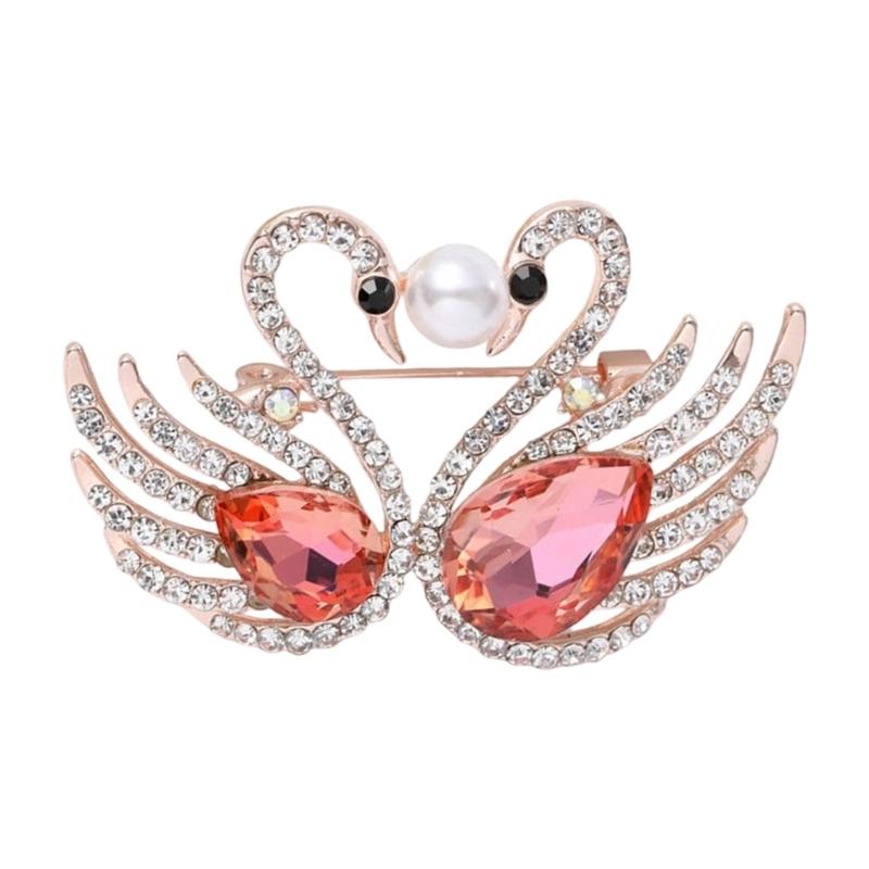 Delicate Rhinestones Swan Brooches Fashion Women Clothing Jewelry Vintage Pin Suitable for Adding Charm to Any Occasion