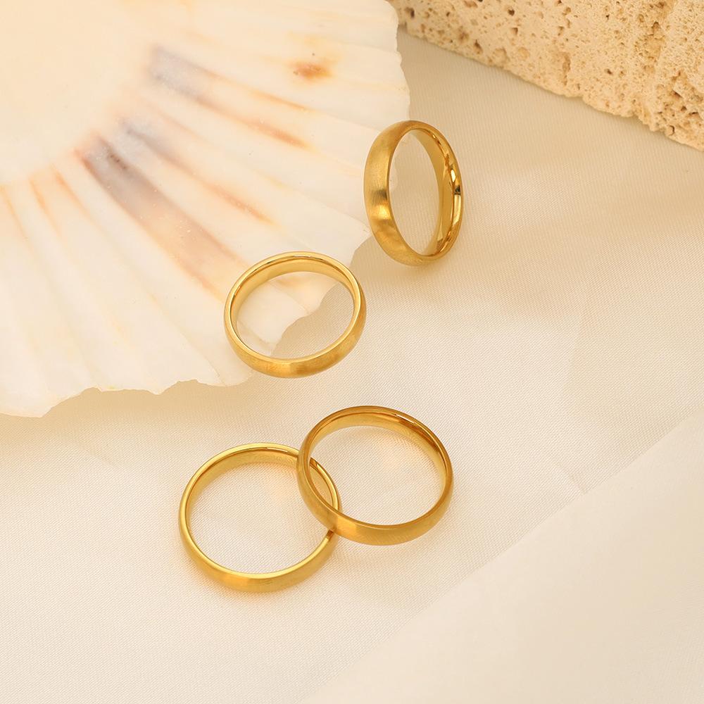 High-End Non-Fading Ring Wind Niche Titanium Steel Curved Brushed Ring Jewelry