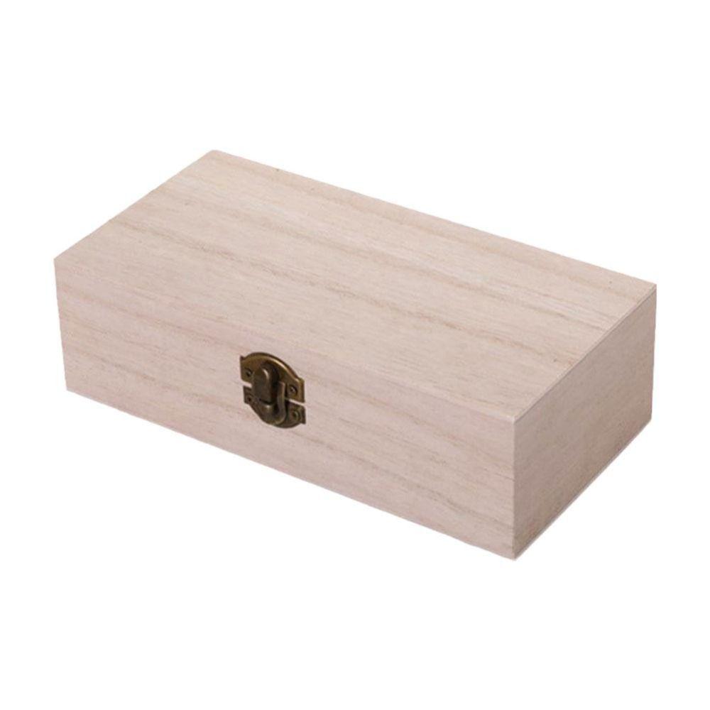 Vintage Gift Packaging Boxes Flip Lid Pine Treasure Chest Storage Rectangular Wooden Box