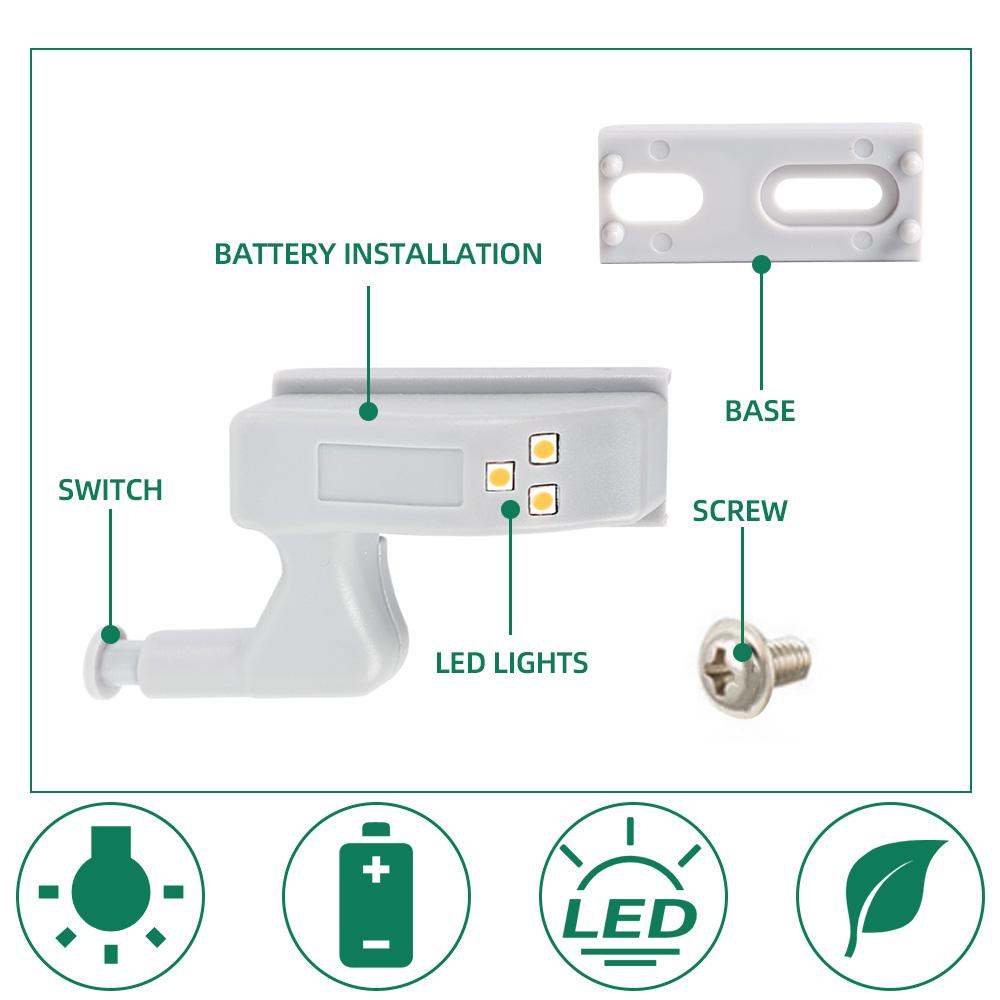 10/1Pcs Universal LED Inner Hinge Lamp Under Cabinet Light Wardrobe Cupboard Sensor Lights For Bedroom Kitchen Closet Night Lamp