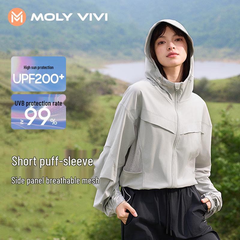 MOLY VIVI Women s Lightweight Hooded UV Protection Sun Jacket L