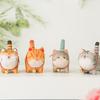 Wooden Cat Figurine Handmade Carving Modern Art Desk Ornament For Celebrations