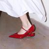 2026 New Mary Jane Shoes Special-Shaped Suspension Heel Pointed Toe High Heels Women's Four Seasons Non-Tired Foot Single Shoes