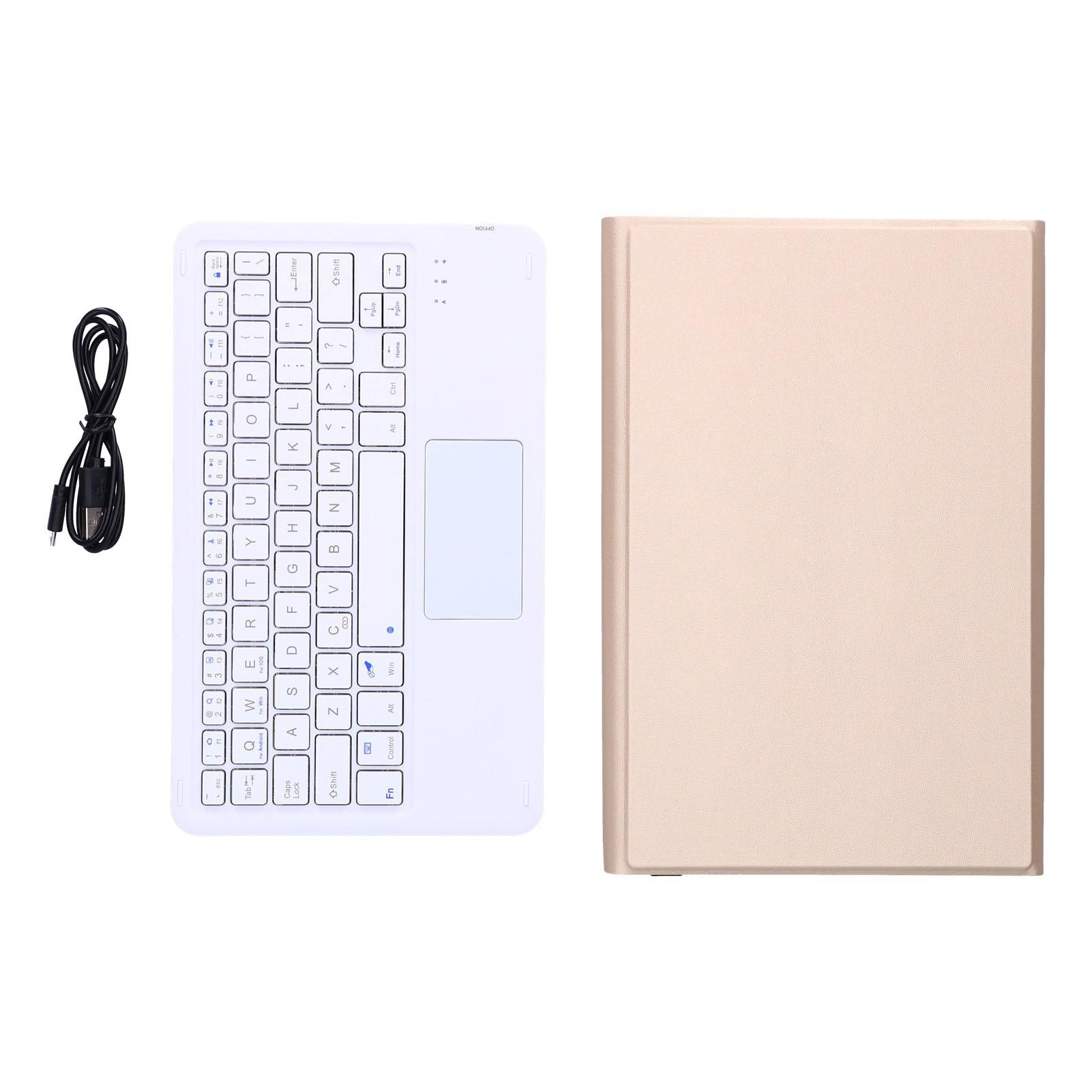 

Беспроводная клавиатура, съемная, прочная, компьютерные аксессуары с чехлом из искусственной кожи, золото золотистый