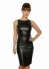 Party & Club Outfit Trend New Women's Round Neck Black Dress 100% Real Lambskin