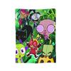 Invaders Zims Kawaii Cartoon Blanket Flannel Vintage Breathable Throw Blankets for Bedspread Summer,