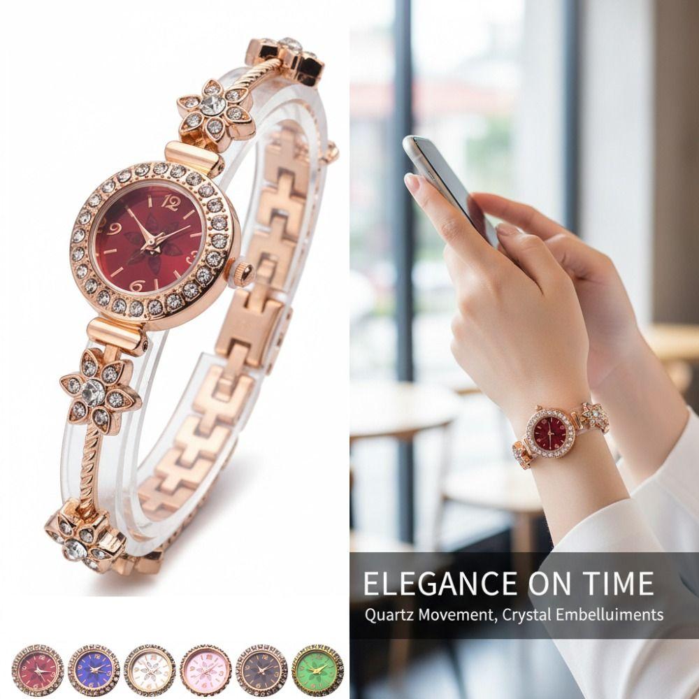 Rhinestone Quartz Watches Diamond Studded Watch Strap Wrist Decoration Women Wristwatch  Women Girl