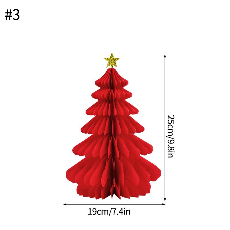 Decorazione Albero di Natale 3D a Nido d'Ape Carta Albero di Natale Pendente Appeso Nuovo Anno Festa di Natale Atmosfera Negozio Decorazione Prop