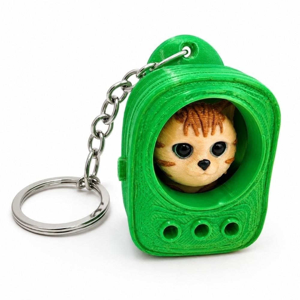 Lightweight Build 3D Printed Keychain Vibrant Shades Trendy Bag Charm Micro Kitten Bag Gifting