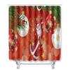 Christmas Shower Curtain Floor Mat Combination Four-Piece Set Bathroom Toilet Carpet Shower Room Mat Foot Mat