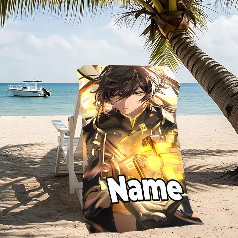Customizable personalized beach towels Genshin Impact characters themed designs.Suitable for the beach, yoga, sports;ideal as beach accessories