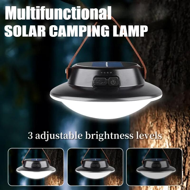 LED Solar Camping Light Waterproof Rechargeable Outdoor Hanging Light Portable Fill Light Work Maintenance Emergency Lighting