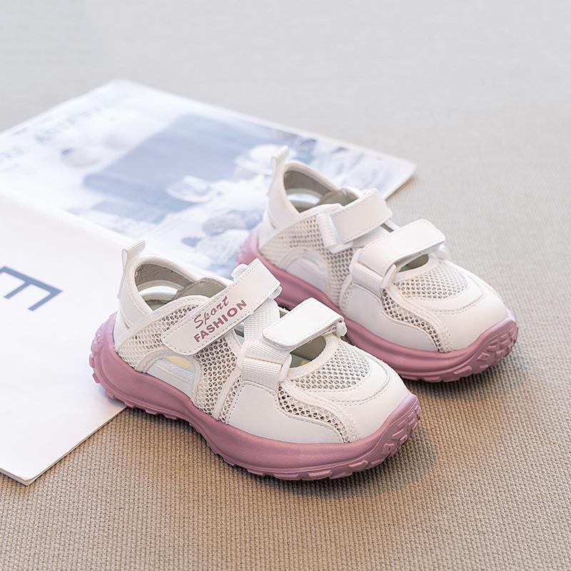 

Leisure Shoes with Perforations for Girls and Boys, Breathable, Sports Style, Single Mesh, Beach Shoes 37 бежевий