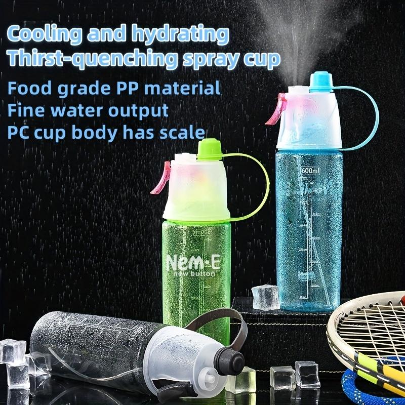 1/4 szt. Szczelne butelki na wodę 600 ml Butelka sportowa ze spryskiwaczem i znacznikiem czasu na zajęcia na świeżym powietrzu, fitness, przenośna butelka do picia