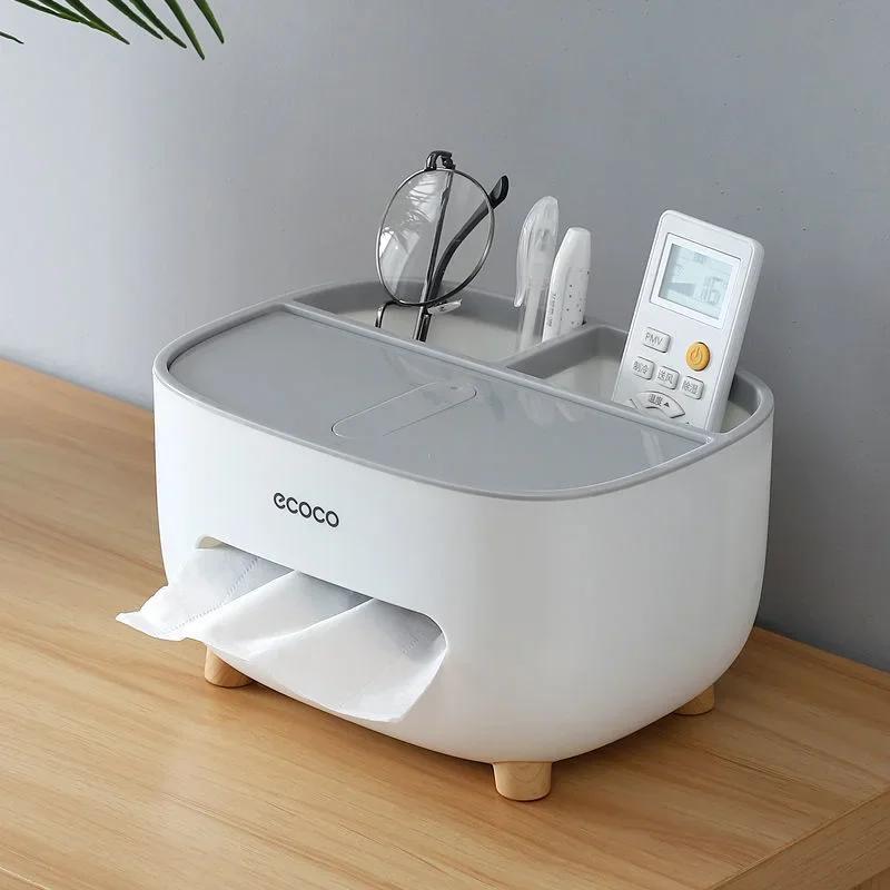 Tissue Boxs Organizer With Remote Control Storage Napkin Holder Multifunctional Suitable for Bathroom Bedroom and OfficeHome