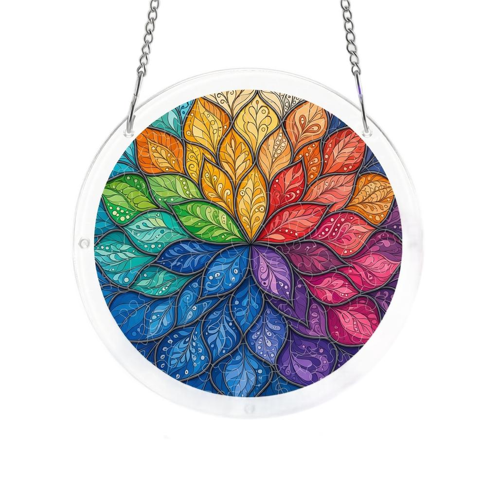 Acrylic Sun Catcher Window Hanging Ornament 2D Space Themed Suncatcher with Chain for Indoor Outdoor Decoration
