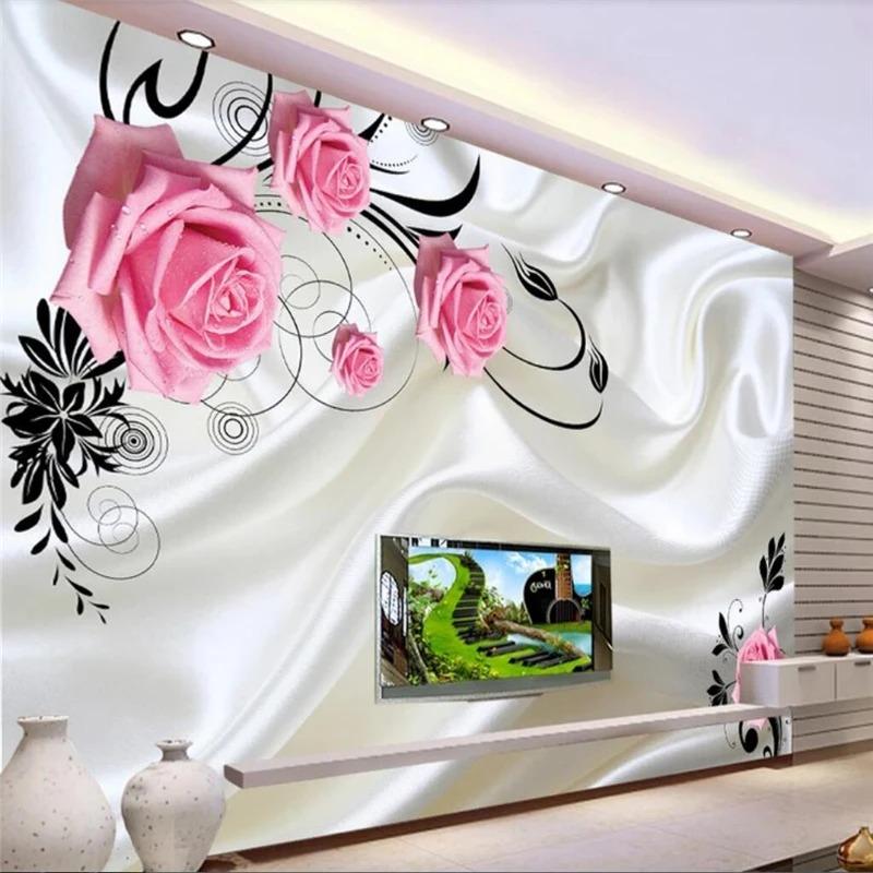 3d Rose Wallpaper Beautiful Background Wall Painting Wall Papers Badroom Living Room Mural Home Decor
