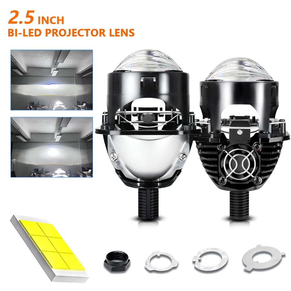 Mkphargin 2.5 Inch by LED Projector Lens H4 H7 9005 9006 LED Lens Car