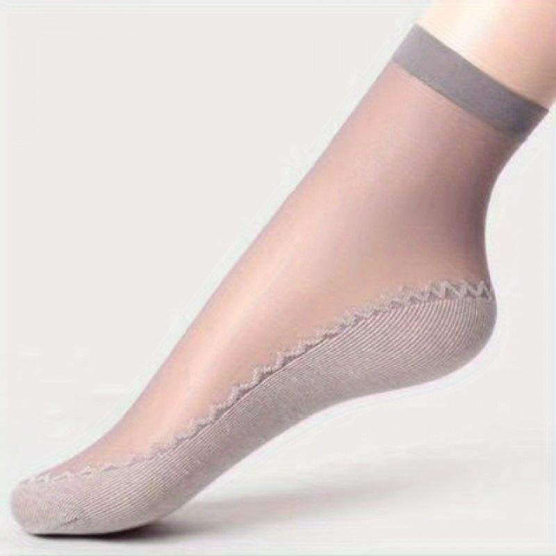 

10Pairs Ice-Feeling Breathable Women s Socks Durable Sweat-Absorbent Non-Slip Anti-Snagging Silky Medium Thin for Summer/Autumn 10Pairs серый