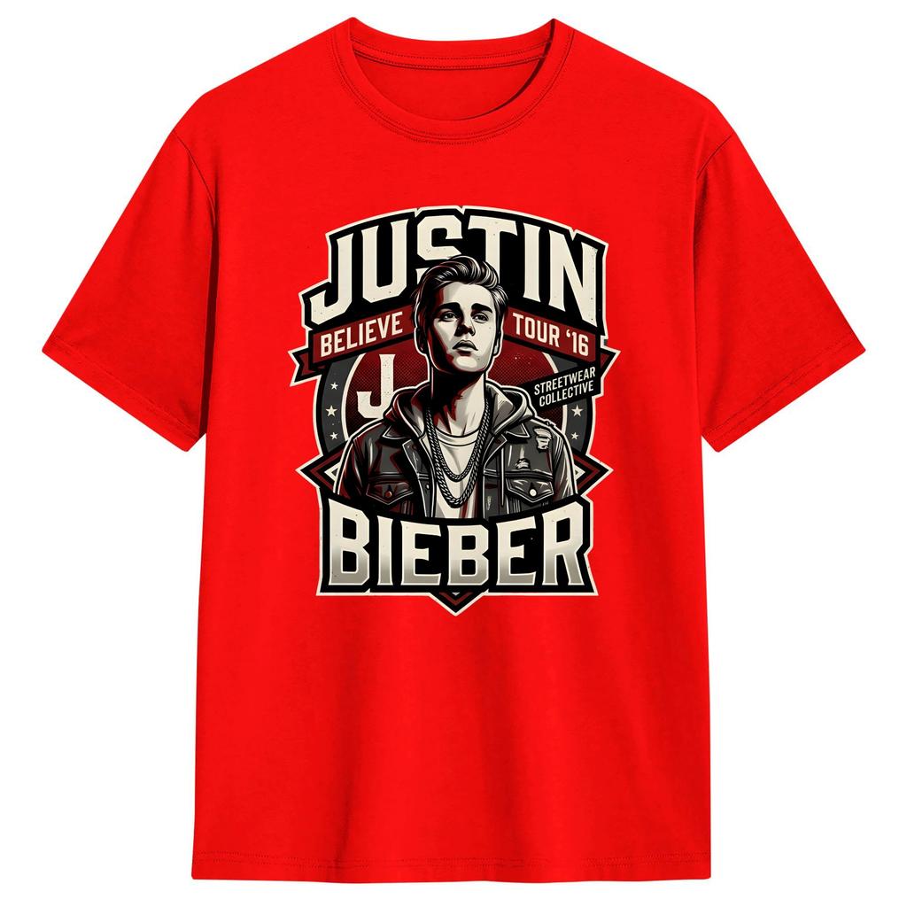 JJustins BBiebers Believe Tour T Shirt Summer Harajuku TShirts Cotton Crewneck Plus Size Top Tees ShortSleeve Vintage Tops