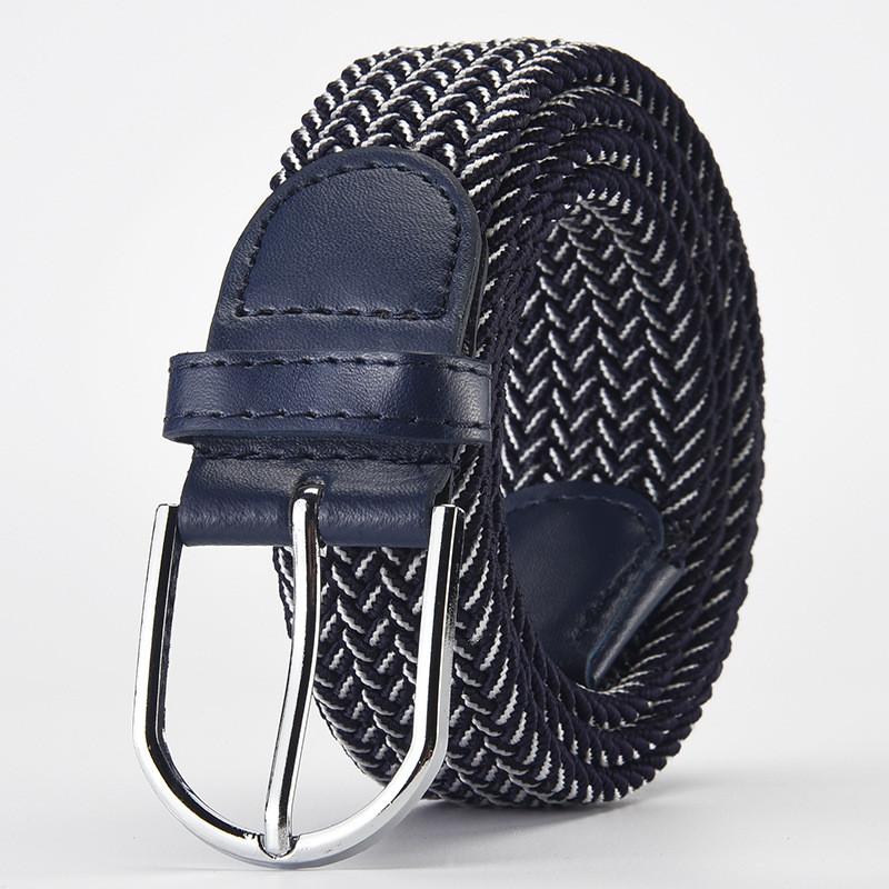 Stylish Woven Stretch Casual Mens Belt With Alloy Buckle For Fashionable Wear