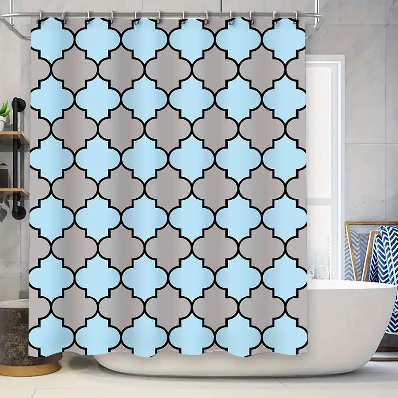 

Colorful Geometric Shower Curtain Decorative Bathtub Liner with 3D Pattern for Bathroom Renovations Multicolored Water Repellent 90x180cm
