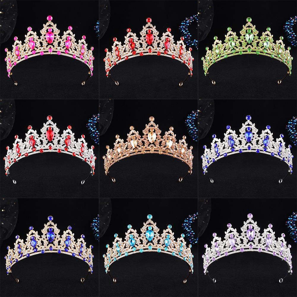 DIEZI 21 Colors Luxury Elegant Crystal Crown Hair Accessories Tiara For Women Party Rhinestone Bridal Crown New Hair Jewelry