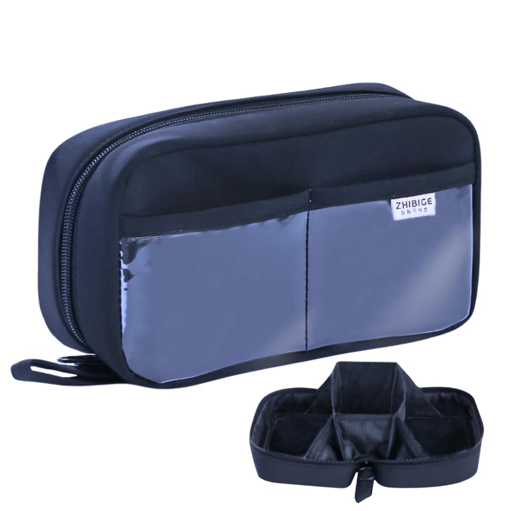 

Хранение и переноска канцелярских принадлежностей Пенал широкий большой для гаджетов Кейс, Кейс, Открытие, Вместимость, Чехол, Многофункциональный, Простой, (Темно-синий)