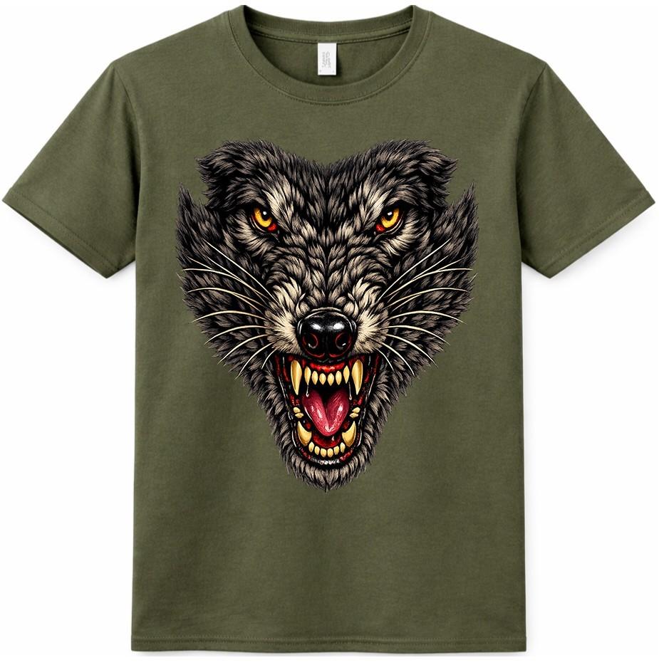 Wolf Head T Shirt Fierce Wild Animal Predator Gothic Graphic Tee Unisexs Unisexs