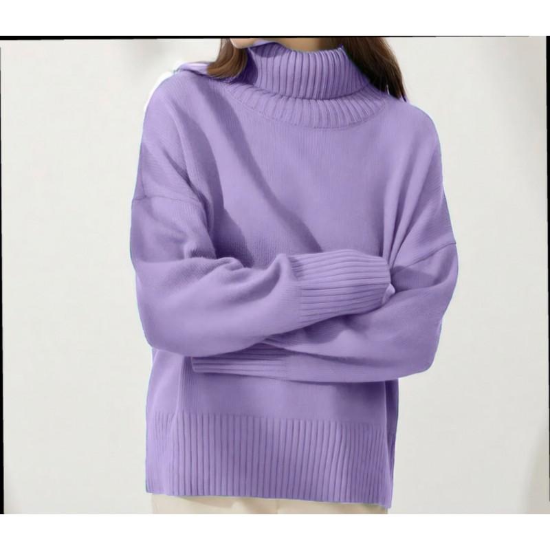 Soft High Neck Sweater Women Warm Thick Alpaca Blend Pullover Casual Daily Wear