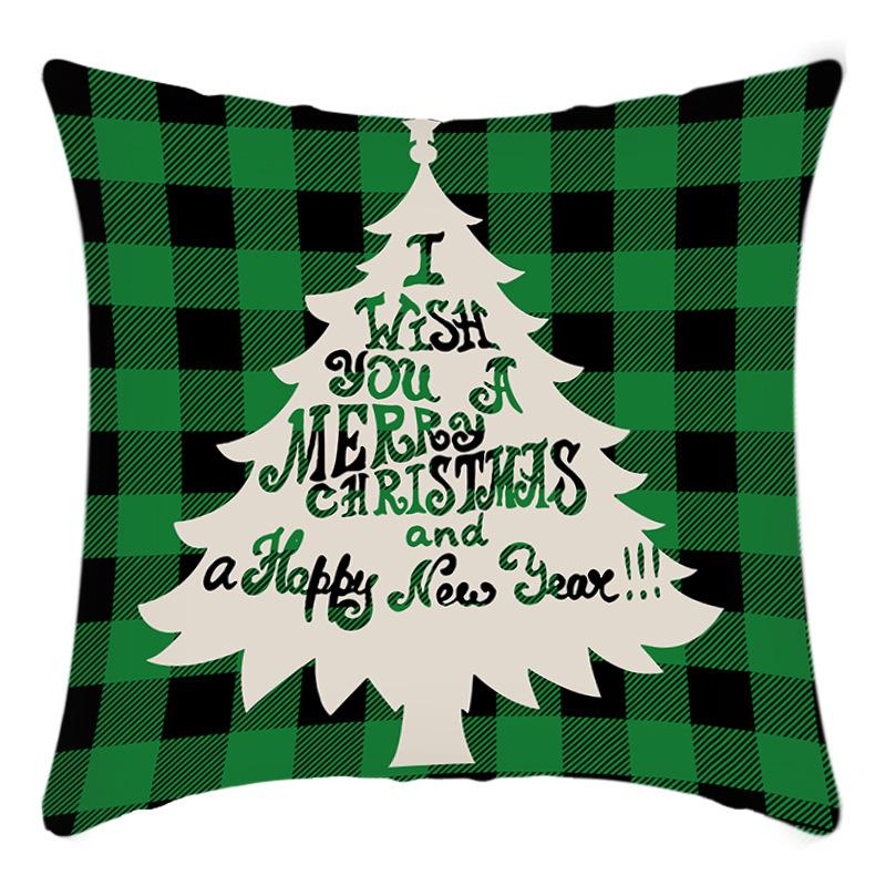 Christmas Pillow Red Christmas Tree Snowflake Home Decoration Pillow Cover