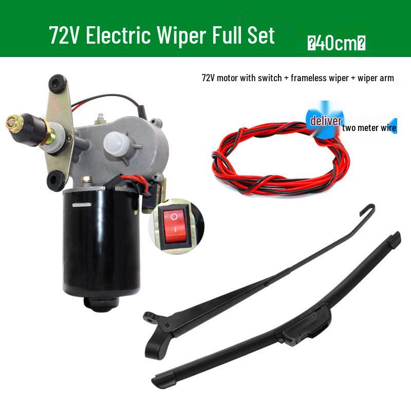 Motor de limpiaparabrisas para triciclo eléctrico - Sin marco 12V 30W para vehículos agrícolas