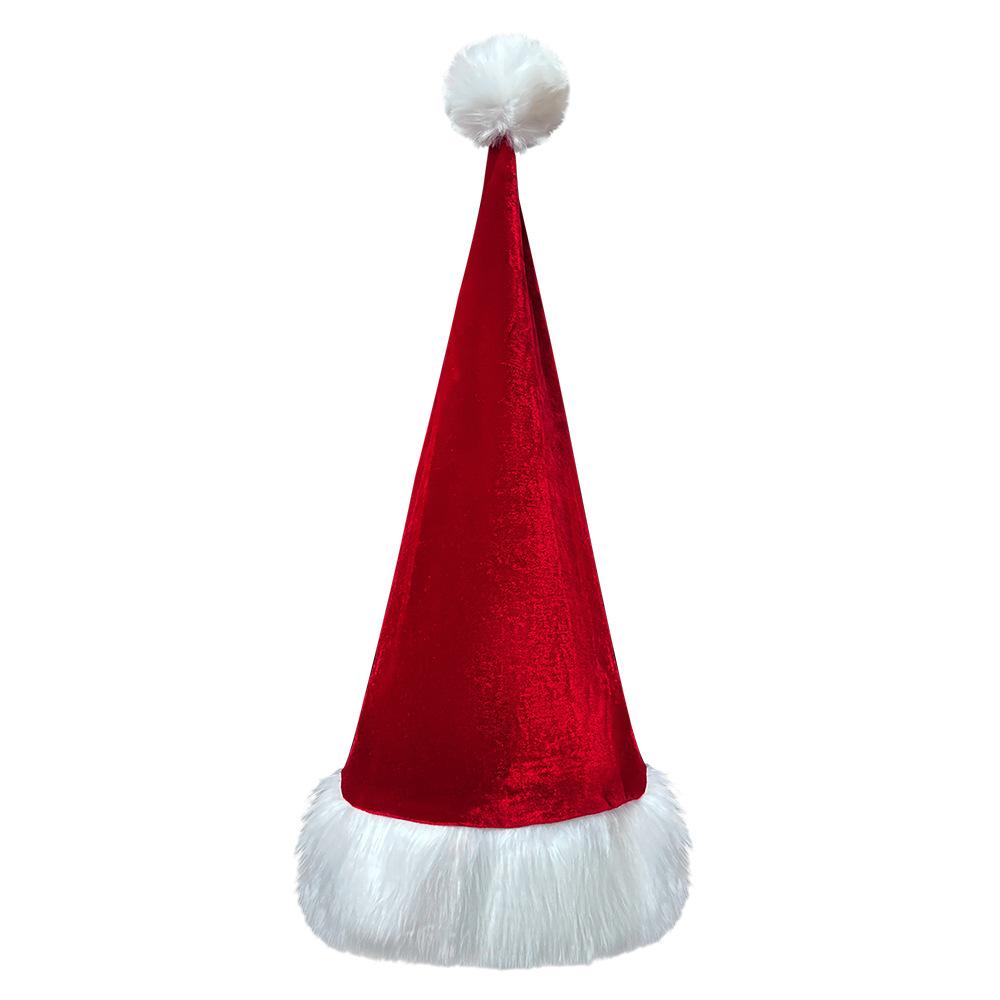 Special Clearance High-end Golden Velvet Cloth Christmas Hat Santa Claus Men's and Women's Christmas Clothes Red Christmas Hat