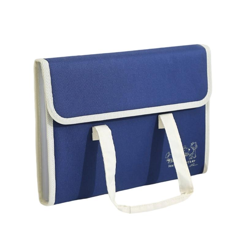 

A4 Organ Folder Document Folder with Labels File Folder Document Organizers Document Storage Bag for Student синий