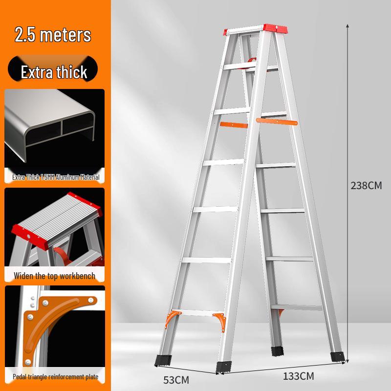 Ruiyang Aluminum Alloy Portable 2m A-frame Folding Ladder