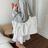 High Quality Casual Shoulder Bag PU Leather Khaki Color Handbag Polka Dot Lightweight Tote Bag