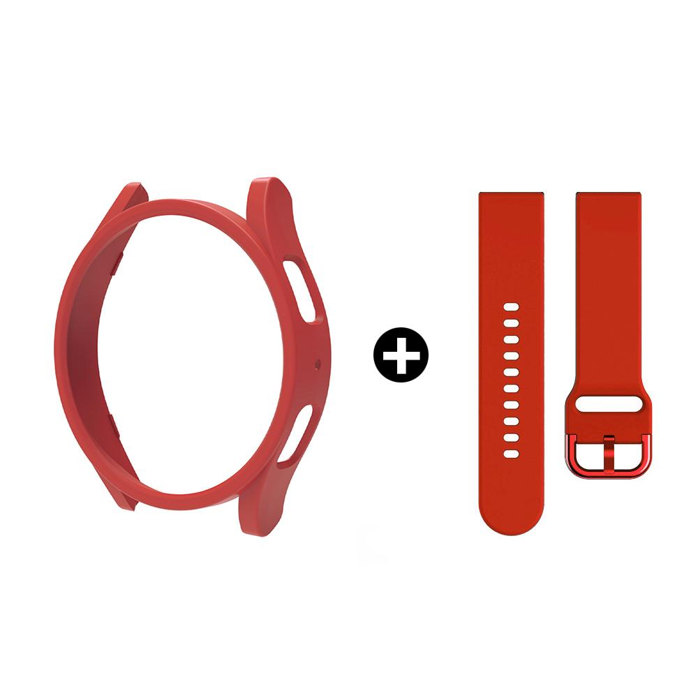 Strap+Case for Samsung Galaxy Watch 4/5/6/7 40mm 44mm PC Hollow Frosted Protector Bumper Cover Original Silicone Band