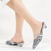 Fashion Elegant Woman Shoes 2025 Summer Closed Toe Slippers Women Pointed Toe Bling Buckle Women's Sandals Low Heel Modern Dress Slipper