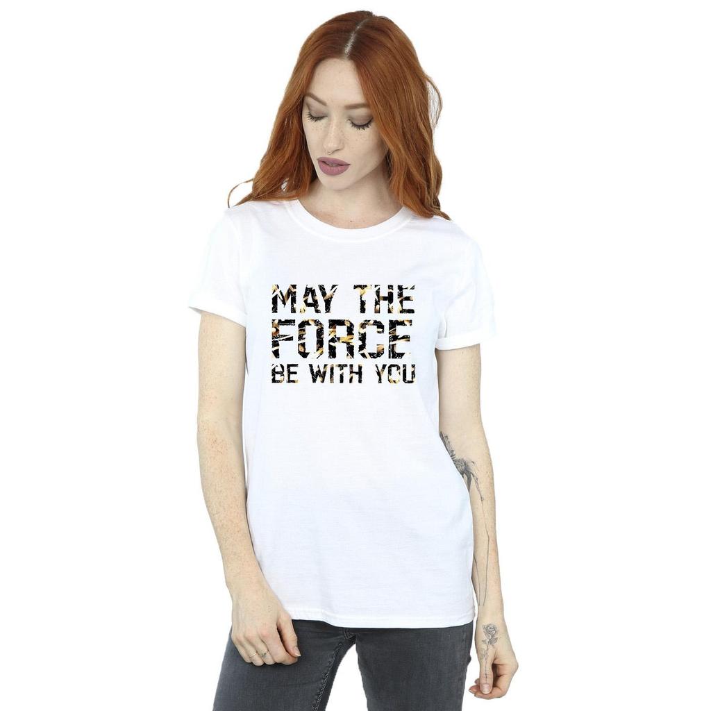 Star Wars Womens/Ladies May The Force Infill Cotton Boyfriend T-Shirt
