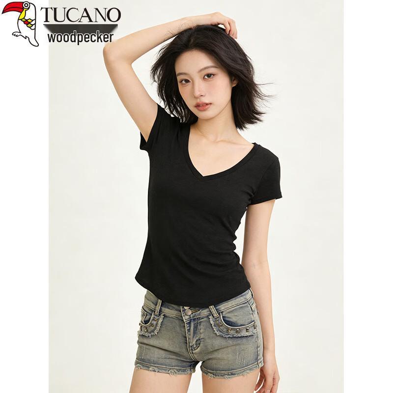 Women s V-Neck Short Sleeve Cotton Blend T-Shirt 2XL
