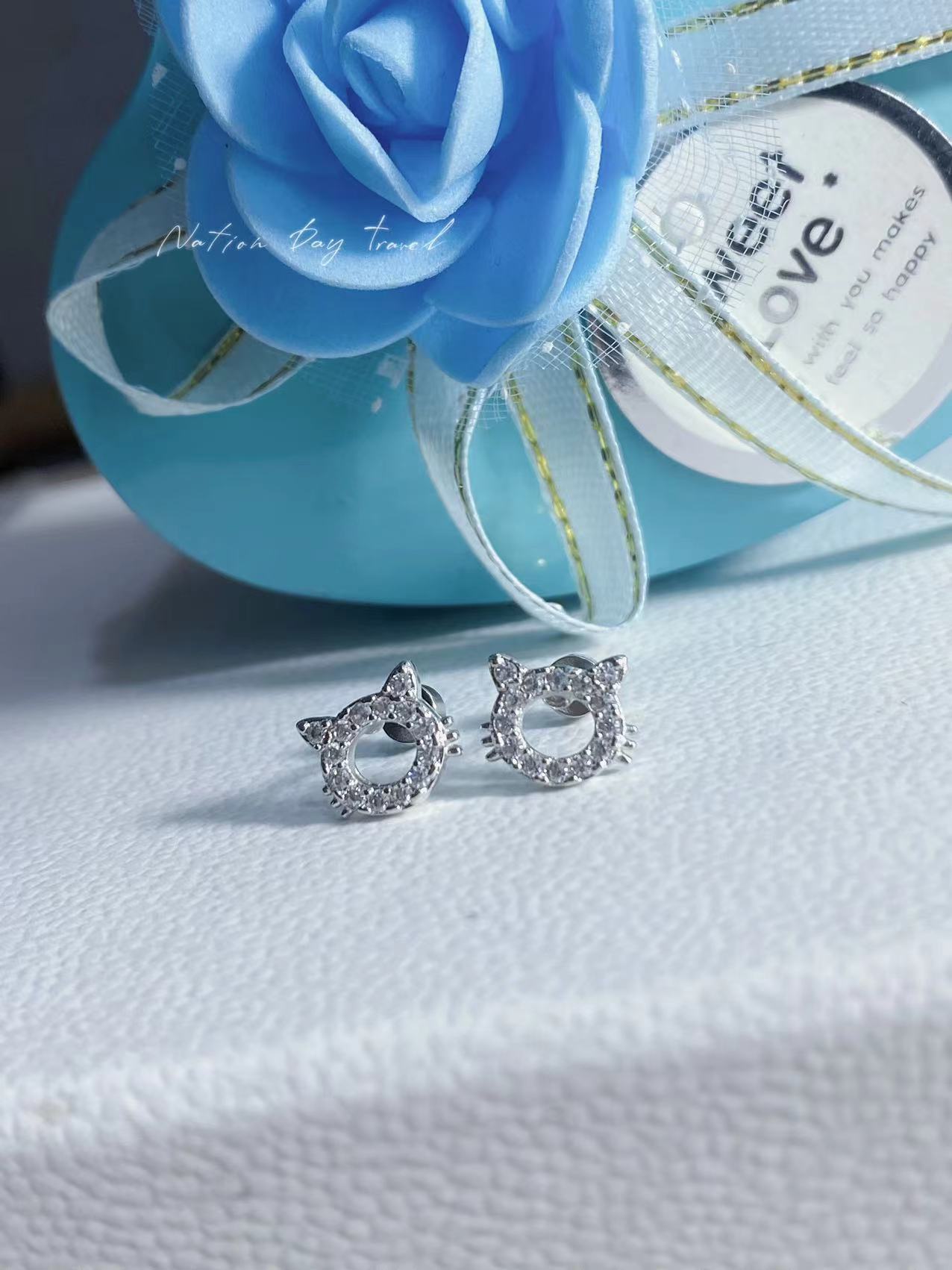 stud earrings for women s new trendy simple and cold style cat versatile earrings temperament earrings