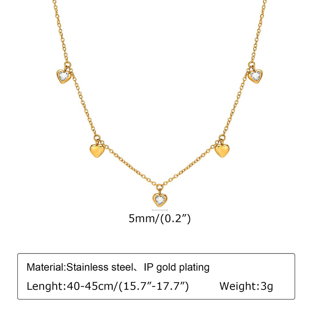 Fashion Geometric Butterfly Festival Heart Stainless Steel Gold Necklace Ladies, Accessories Nc-1198