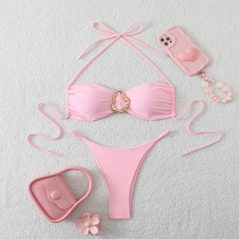 Hot Bikini Sexy Swimsuit Solid Color Split Multi-color Women