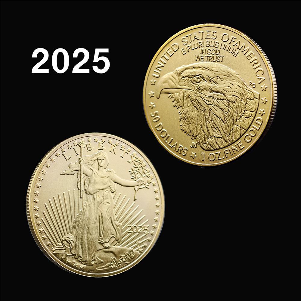 Vintage Liberty Eagle Commemorative Coin Alloy Replica Craft Coin, Collectible Souvenir Gift for Hobby Decoration