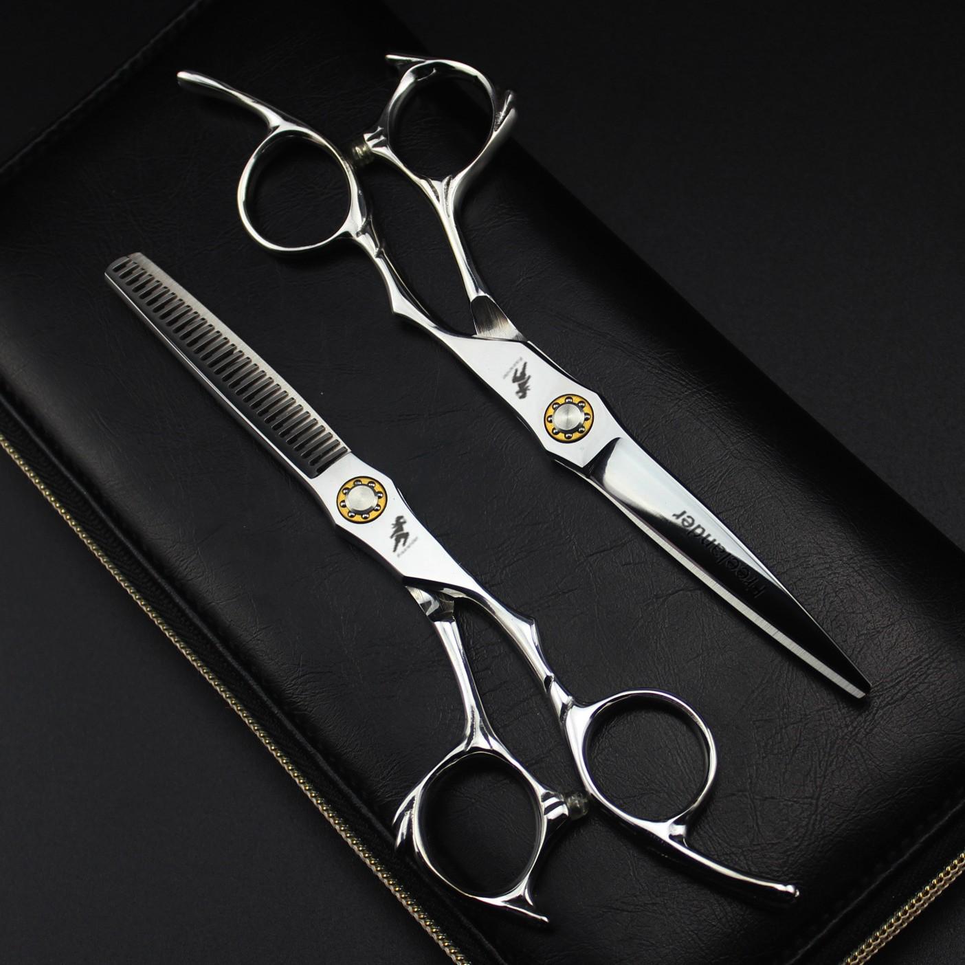 6.0 Bearing Screw Hairdressing Scissors - Barber Straight & Thinning Shears for Bangs FYM Thinning Shears