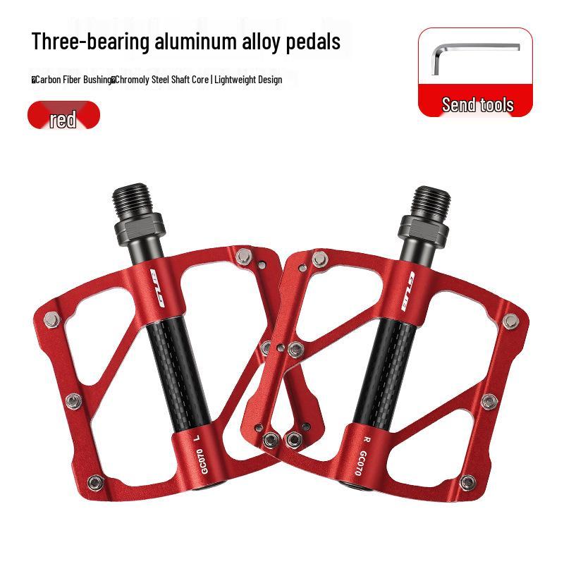 GUB GC-070 Aluminum Alloy Three-Bearing Pedals for Mountain and Road Bikes 9/16 inch